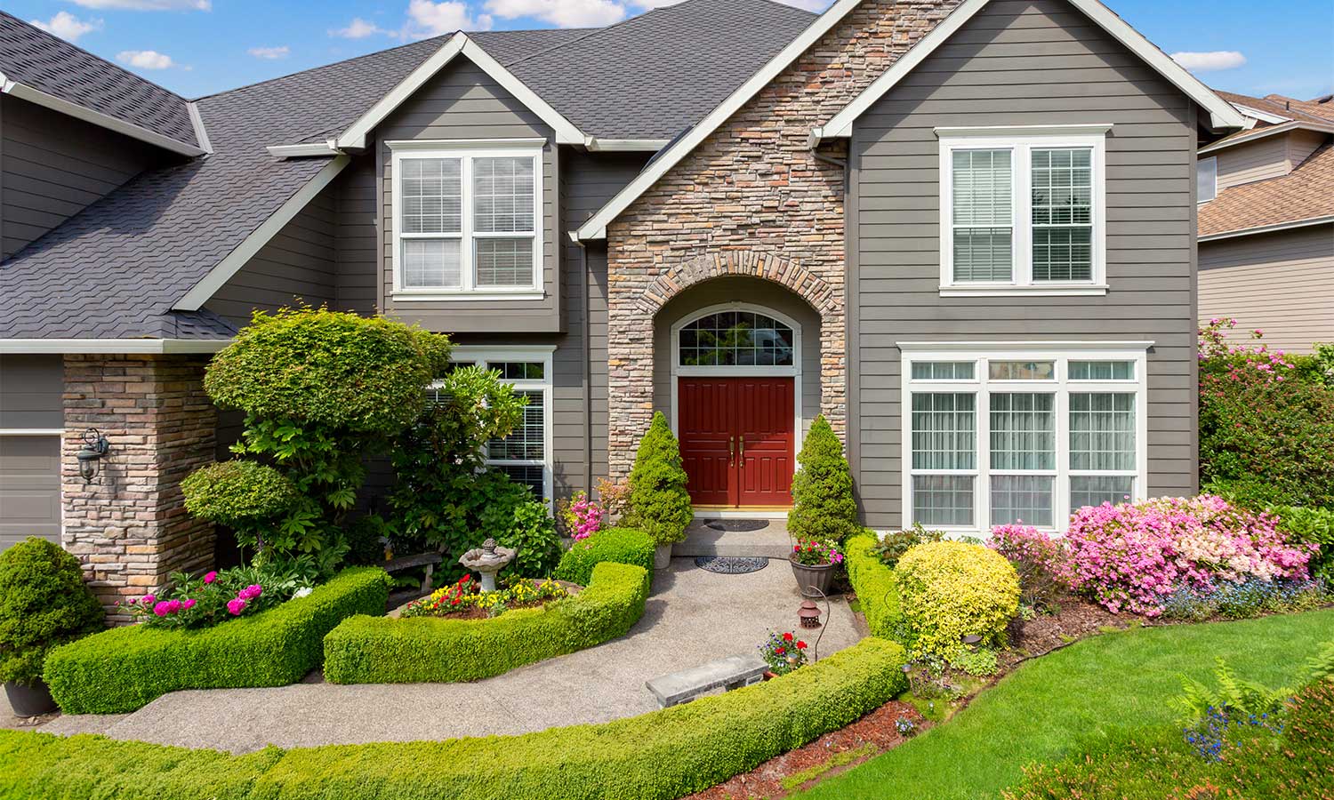 beautiful home front yard landscaping
